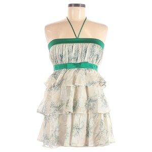 Paul & Joe Silk Lurex Botanical Halter Top Tiered Ruffle Longline Bow Size 6